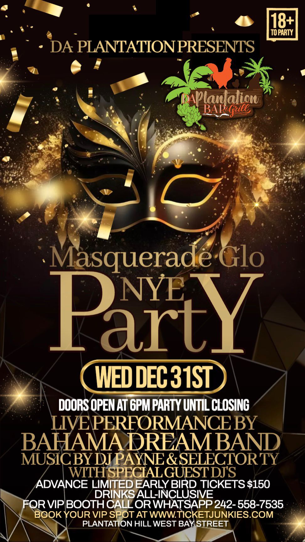 Da Plantation Masquerade Glo NYE Party